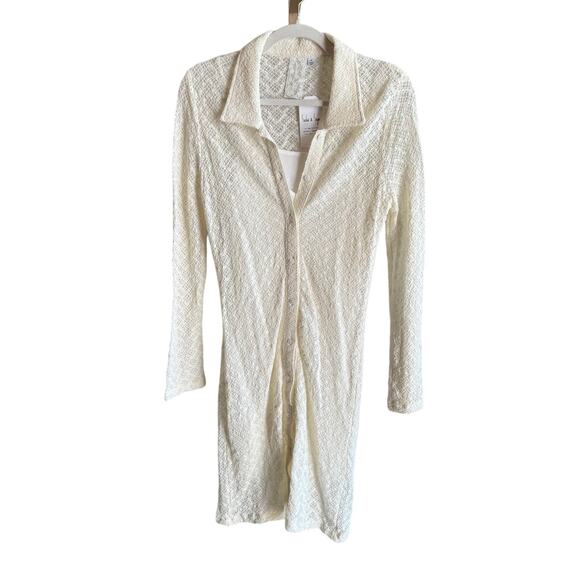 Sadie & Sage Dresses & Skirts - Sadie & Sage Textured Button Front Collared Dress Size M